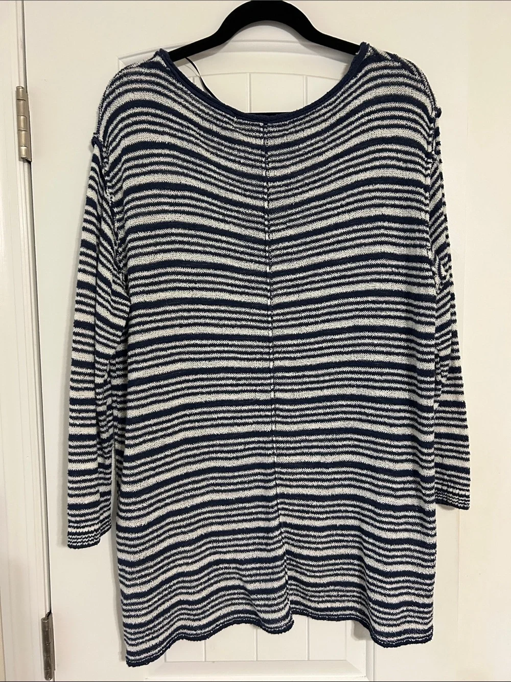 Free People Navy & White Striped Knit Tunic Sweater